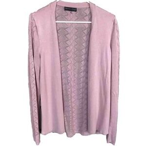 SIENNA SAGE Womens Dusty Rose Open Front Cardigan Sweater SzL Pre-Owned